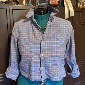 Ralph Lauren Multicolor Checkered cropped Shirt sz S